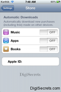 Automatic Download Settings iOS5