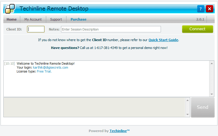Techinline Remote Desktop  - Client ID